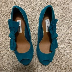 Teal Suede Steve Madden Heels
